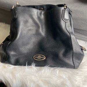 Black leather Coach purse
